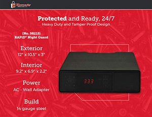 Hornady Rapid Safe Night Guard – Nightstand Gun Safe with RFID Reader, Clock, USB Ports – RFID Safe for Fast, Multiple Method Entry – Includes Rapid Safe, 3 Methods of Entry and Security Cable