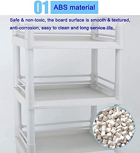 OSCCAR Utility Rolling Cart with Adjustable Dirt Bucket, 2 Tier Universal Wheel Medical Tool