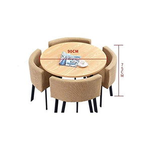 AkosOL Office Table and Chair Set - Modern Design, 1 Table 4 Chairs, Business Dining Table, Round Table for Office Reception and Living Room, Coffee Shop - Color A
