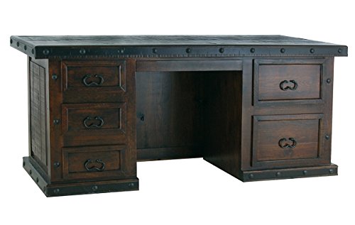 Burleson Home Furnishings Rustic Gran Hacienda File Desk Solid Wood Western Cabin Lodge Old West