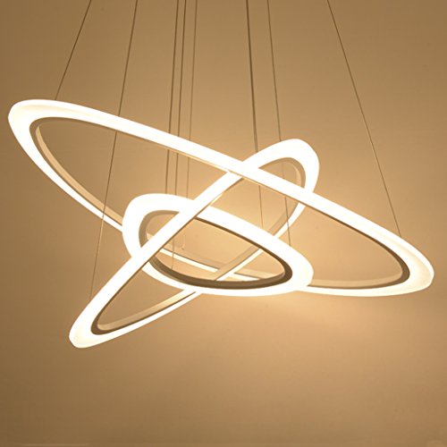 Geometric Design Round Chandelier, Acrylic Mask, Nano - Guided Light Technology, LED Energy Saving The Lamp (Color : Warm light-B)