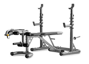 Gold's Gym XRS 20 Adjustable Olympic Workout Bench with Squat Rack, Leg Extension, Preacher Curl, and Weight Storage