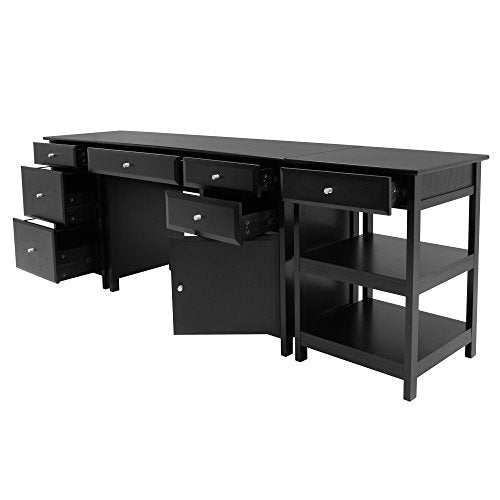 Winsome Wood 22387 Delta 3-Pc Set Home Office, Black