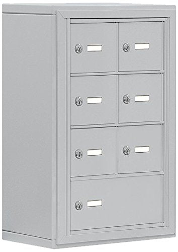 Salsbury Industries 19048-07ASK Cell Phone-4 Unit Surface Mounted-Master Keyed Locks with 8-Inch Diameter Compartments, Aluminum