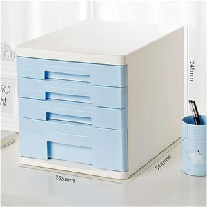 HOBIBA Office Filing Storage A4 Files File Cabinet 4 Drawers Plastic Desktop (Large)