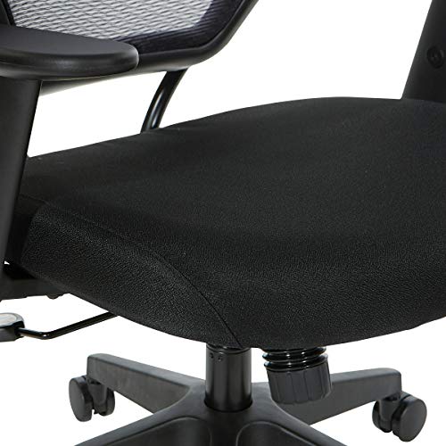Office Star Space Seating 55 Series 24/7 Elite Ergonomic Office Chair with Breathable Air Grid Back, Lumbar Support, Memory Foam Seat, Icon Black Fabric