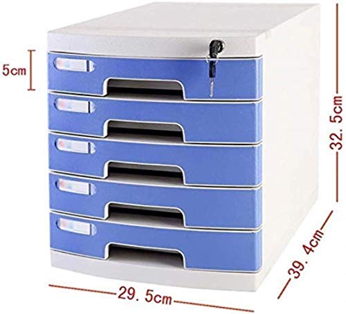 UGani Flat File Storage Cabinet Blue 5Layers - 29.5x39.4x32.5cm