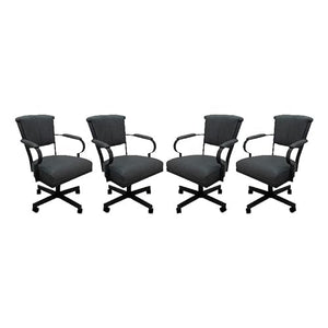 Tobias Designs Inc. Set of 4 Miami Swivel Metal Caster Chairs on Reading Base