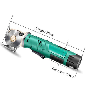 MXBAOHENG Electric Rotary Cutter Cordless Electric Scissor Rechargeable Fabric Shear for Cloth/Paper/Carpet/Leather Cutting Thickness ≤2.5cm (1 Battery)