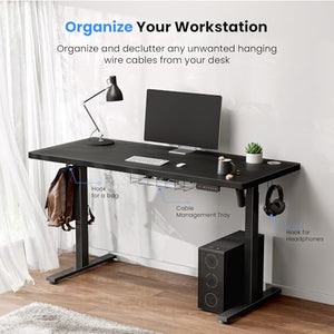 SIAGO Electric Standing Desk Adjustable - 63 x 24 Inch with Cable Management