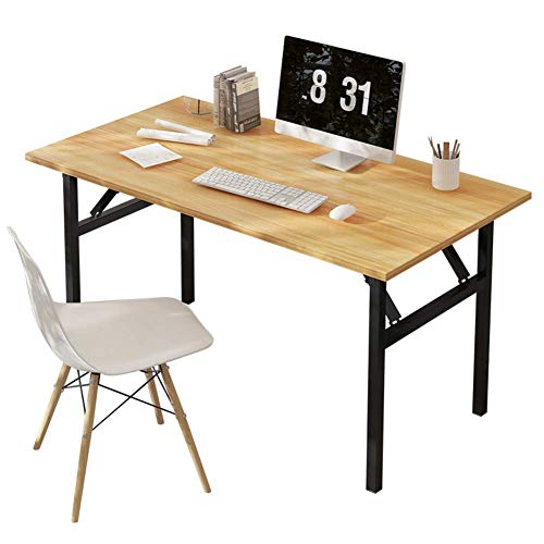 UWY Foldable Computer Desks,Metal Frame Study Table,Writing Desk Workstation,Office Living Room Bedroom Easy to Assemble Kaki-IRO 100x40x75cm