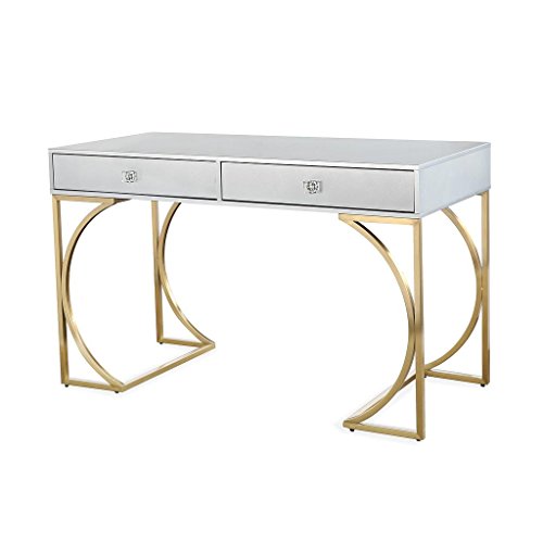 TOV Furniture TOV-G5497 Furniture Lexie Collection Wood and Stainless Steel Home Office Computer Desk, Grey