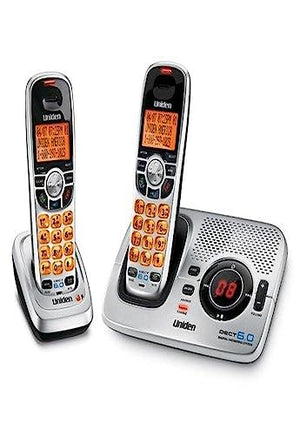 Uniden DECT 6.0 Silver Cordless Digital Answering System with Caller ID and Two Handsets