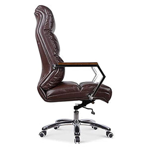 SyLaBy Home Office Desk Boss Ergonomic Computer Gaming Chair Adjustable Massage with Footrest Cowhide