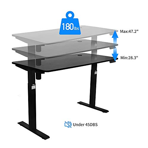 MAIDeSITe Electric Height Adjustable Standing Desk,55''x28''Home Office Desk,Wood Modern Furniture for Living Room, Décor, Display (Black)