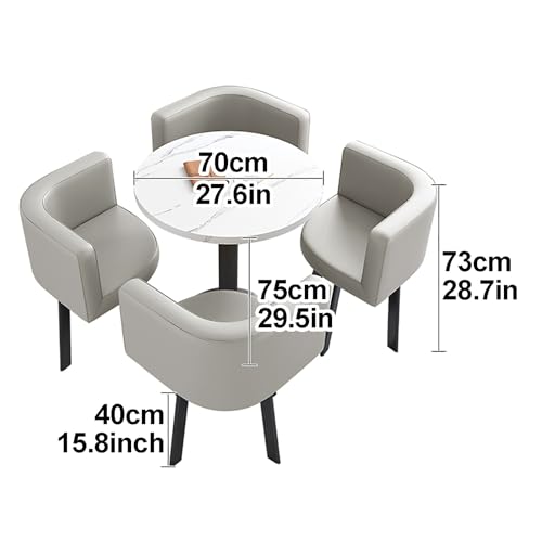 JOSKAA Round Dining Table Set with 4 Chairs - Small Conference Table and Chairs Set - Dining Room Furniture in Color