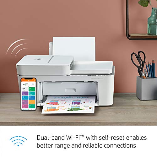 HP DeskJet 4155e All-in-One Wireless Color Printer, with bonus 6 months free Instant Ink with HP+ (26Q90A) , White
