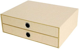 SHABOZ Desk Organizer, Handmade Wooden 2-Layer File Cabinets Office Bookcase Storage Box