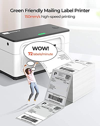 MUNBYN 300 DPI Label Printer with Pack of 500 4x6 Label Paper, Digital Shipping Scale, High-Speed 4x6 Direct Label Printer for Shipping Packages & Small Business, Compatible with USPS, UPS, FedEx