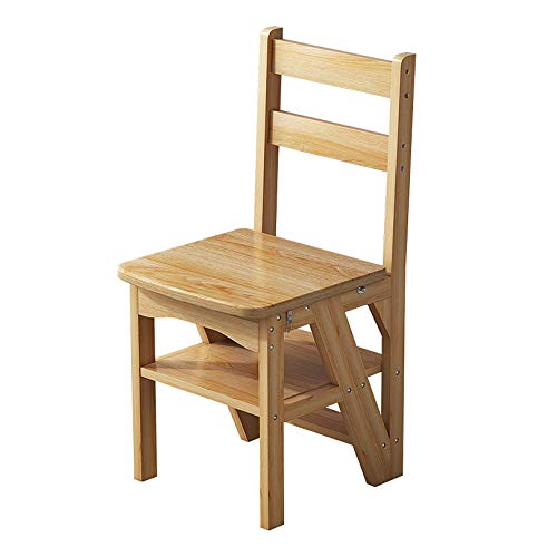 QDY Modern Furniture Folding Ladder Wood Chair 4 Step Library Stools