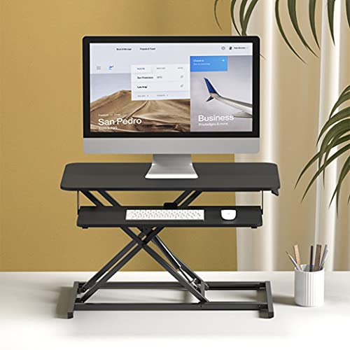 31.5 Inch Standing Desk Converter Stand Up Height Adjustable Desk Riser Home Office Ergonomic Desk Table Workstation with Keyboard Tray Black