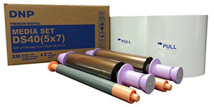 2 Pack DNP 2 x, 5x7 Media for DS40 Dye Sublimation Color Photo Printer, 230 Prints per Roll (920 Prints)