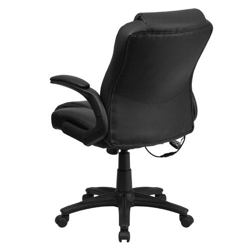 Flash Furniture Massaging Black Leather Executive Swivel Chair with Arms
