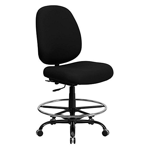 HERCULES Series 400 lb. Capacity Big and Tall Black Fabric Drafting Stool with Extra WIDE Seat [WL-715MG-BK-D-GG] electronic consumers