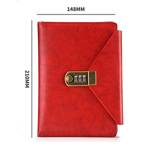 DYCSY A5 Travel Notebook with Combination Lock Password Agenda Diary Journal Notepad Business Stationery (Color : A, Size : A5)