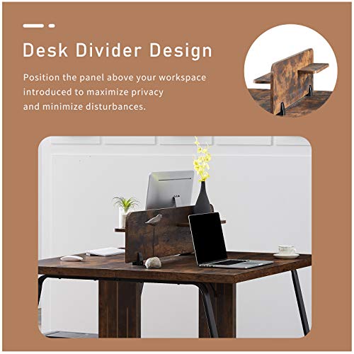 SUFUBAI Industrial Computer Desk, Rustic Study Table Office Desk Workstation Study Writing Desk for Home Office