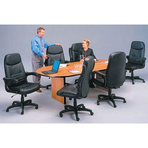 OFM MobileArm Leather Executive Chair - High-Back Conference Chair, 24" x 48" (550-L-BLACK)