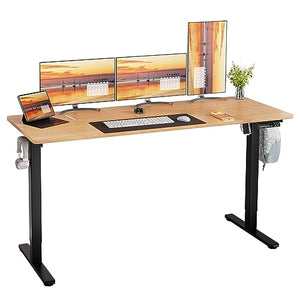 Meilocar Electric Standing Desk with Memory Controller, Height Adjustable, 63" x 24" Tabletop