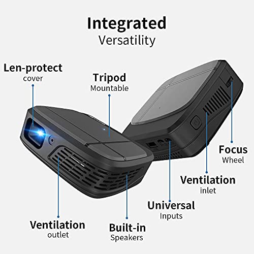 ZCGIOBN Pocket DLP Mini Projector 3D WiFi Full HD 1080P Supported Outdoor Movie Cinema Wireless Airplay Home Theater