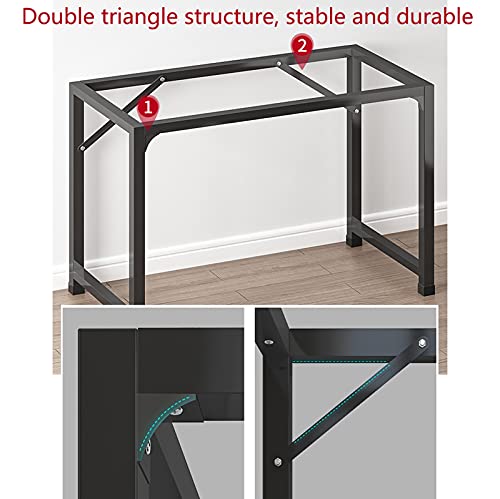 Computer Desk, Modern PC Table, Office Desk Sturdy Writing Workstation for Home/Office, Black Metal Frame, 39.37 Inch