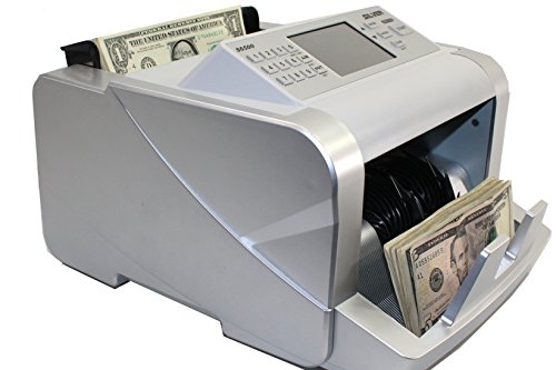 SILVER by AccuBANKER S6500 Cash Counter Money Counter Machine Quick Mixed Denomination Bill Counter with Counterfeit Detector UV, MG, Infrared, Size & Metal Thread (S6500)