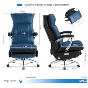 LEAGOO High-Back Electric Reclining Office Chair with Footrest