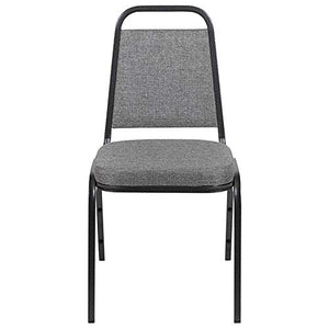 Flash Furniture 4 Pack HERCULES Series Stacking Banquet Chair - Gray Fabric/Silver Vein Frame