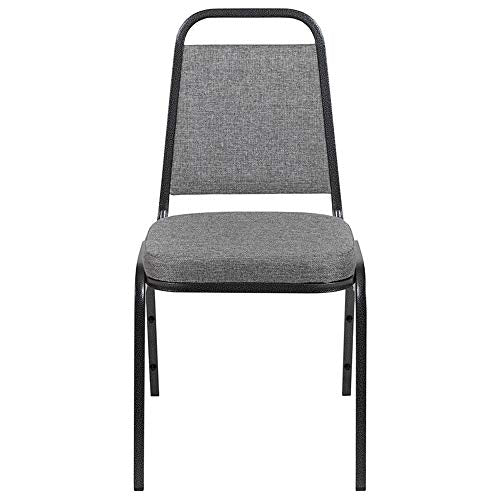 Flash Furniture 4 Pack HERCULES Series Stacking Banquet Chair - Gray Fabric/Silver Vein Frame