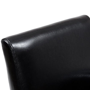 Giantex Set of 2 Leather Reception Guest Chairs with Padded Seat and Arms - Black
