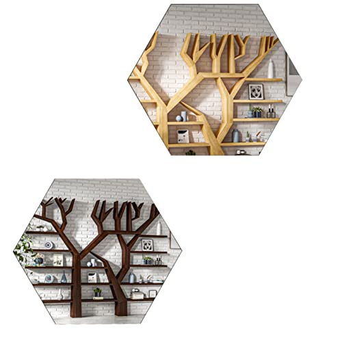 KIZQYN Tree-Shaped Bookcase Floor-to-Ceiling Multi-Layer Shelf (Brown, 160cm)