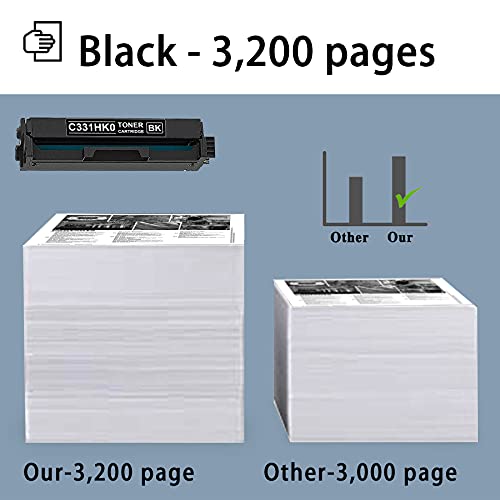 3 Pack Compatible C331HK0 Remanufactured Toner Cartridge Replacement for Lexmark C3326dw C3326 MC3326adwe Printer Ink Cartridge (Black)