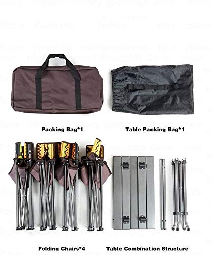 HAENJA Folding Conference Chair Set - Portable Outdoor Camping Table Chairs (4-Pack)