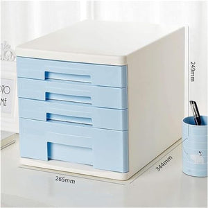 FOTN Office Filing Storage Cabinet with 4 Drawers - Large, Plastic Desktop Organizer