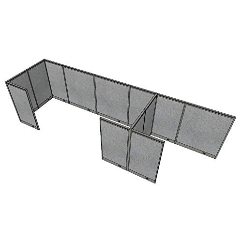 G GOF 3 Person Workstation Cubicle (6'D x 21'W x 4'H) - Office Partition, Room Divider