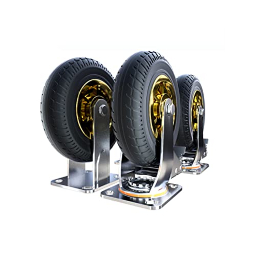 8 inch Heavy Duty Swivel Casters with Brake - Silent Rubber Furniture Trolley for Office Chairs