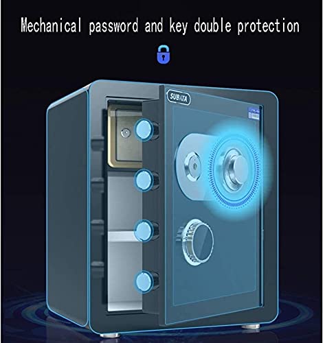 DJDLLZY Safe Box Fireproof Waterproof Combination Lock,The High Security Steel Lock Safe Mechanical Lock All Steel Safe Large Capacity 45cm Anti-Theft (Color : Brown)