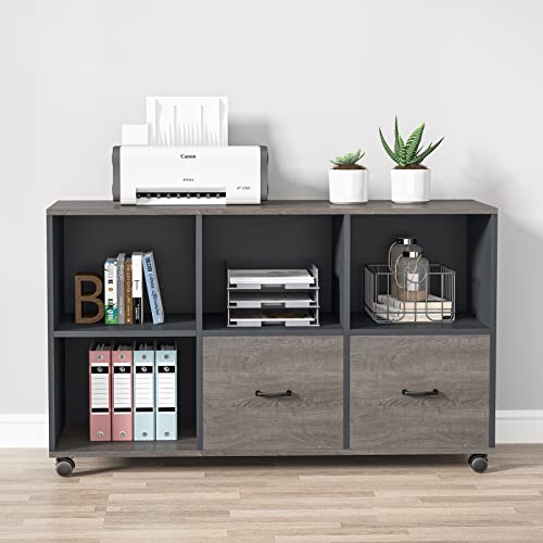Tribesigns L-Shaped Executive Desk and File Cabinet Set (Gray, 55")