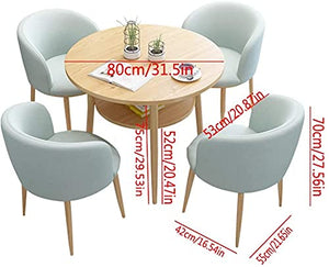 SYLTER Office Conference Table Set with 4 Chairs