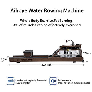 Water Rowing Machine with 4.5”LCD Monitor,Ash Wood Water Rowing Machine for Gym or Home, Professional Aerobic Exercise,Training Equipment That Can Track Time Distance and Calories (Ash)