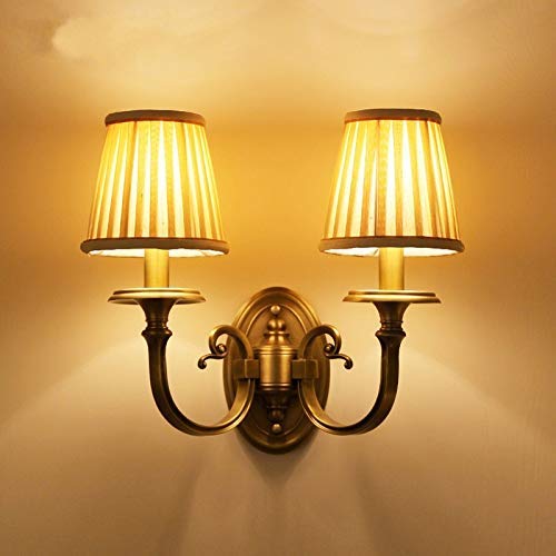 Tuersuer Bright Lights at Night Home Garden Background Wall lamp European Retro Balcony Lighting Indoor Double headboard lamp Copper Wall lamp